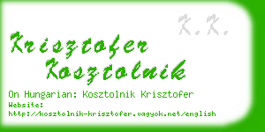 krisztofer kosztolnik business card